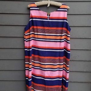 Ronni Nicole Navy Pink Stripe Sheath Dress  Size 22W